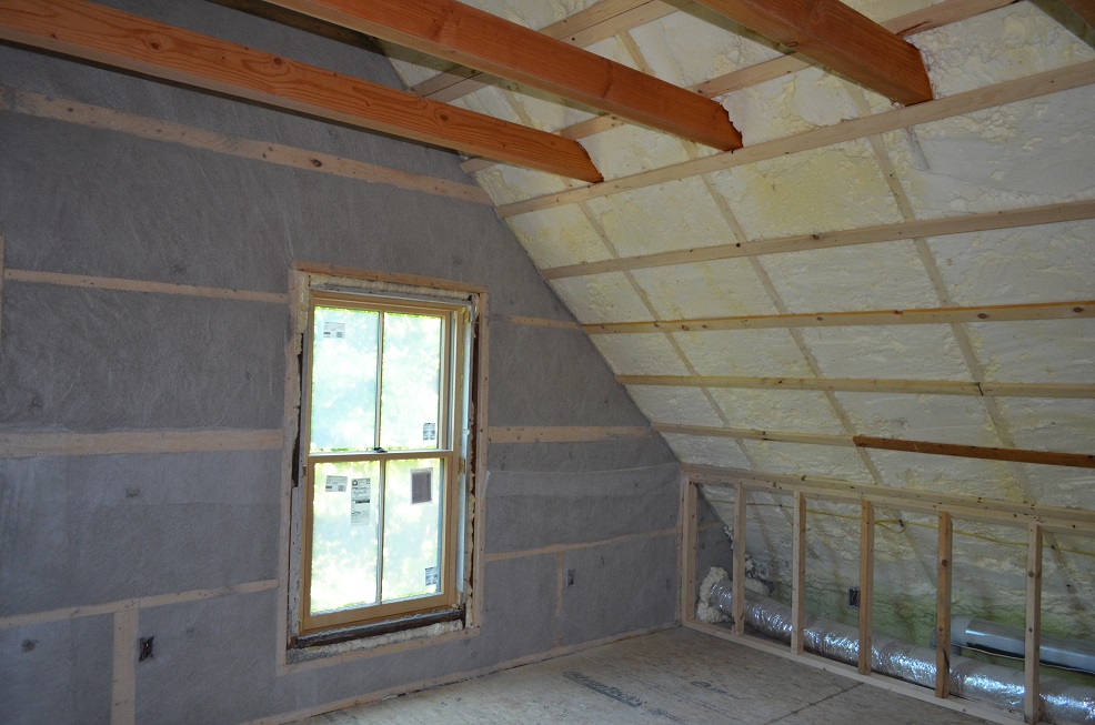 the green cocoon installs foam insulation in attic