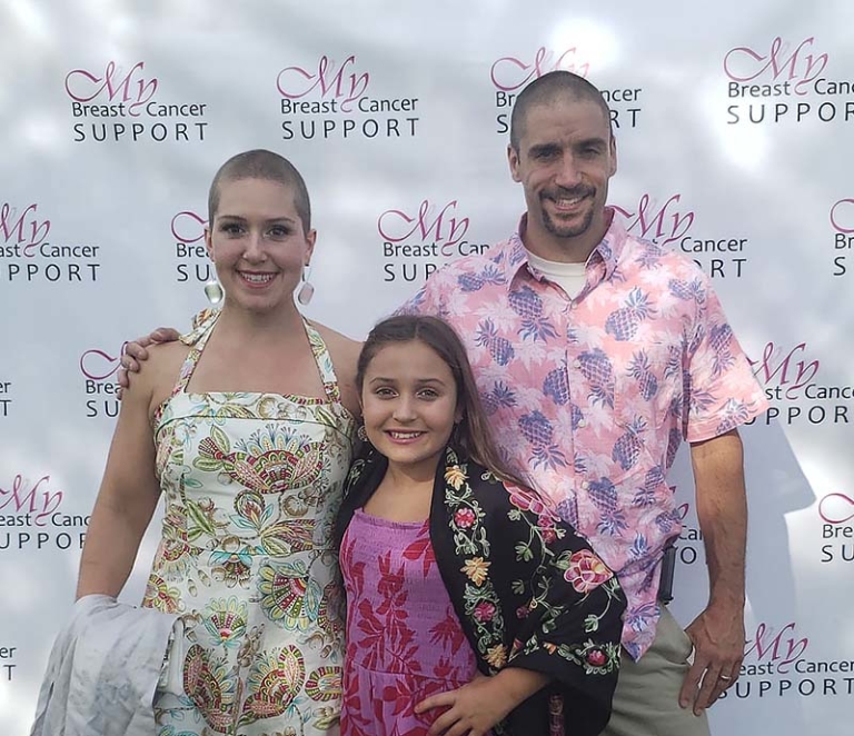 Candace Lord and Jim Materkowski, owners of the Green Cocoon, attended breast cancer awareness event.