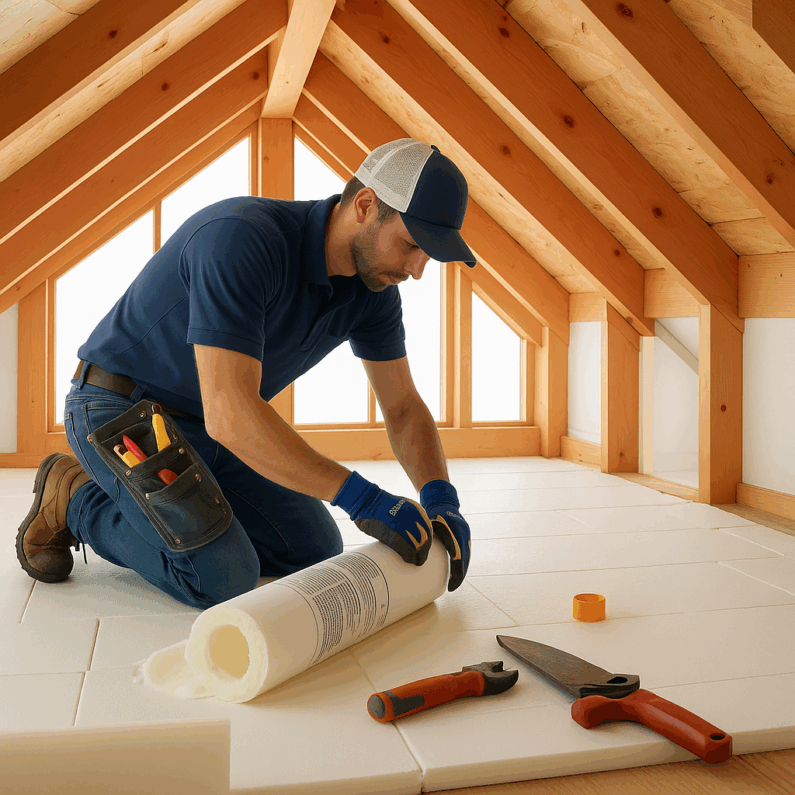 Attic Floor or Roof Deck with Spray Foam